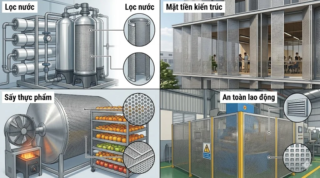 Ứng dụng của lưới inox lỗ