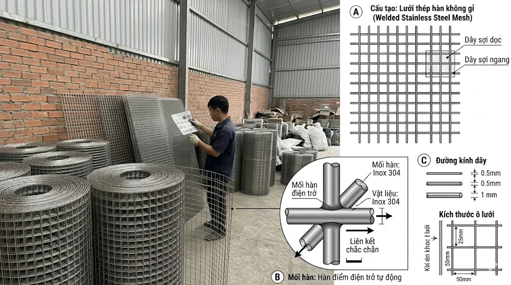 Phân loại lưới hàn phổ biến