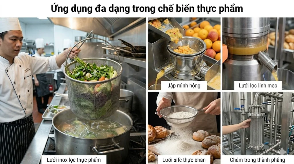 Ứng dụng của lưới lọc thực phẩm