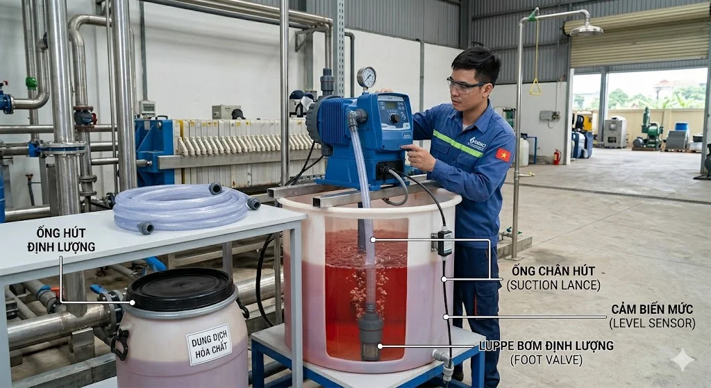 Cấu tạo của luppe bơm nước định lượng