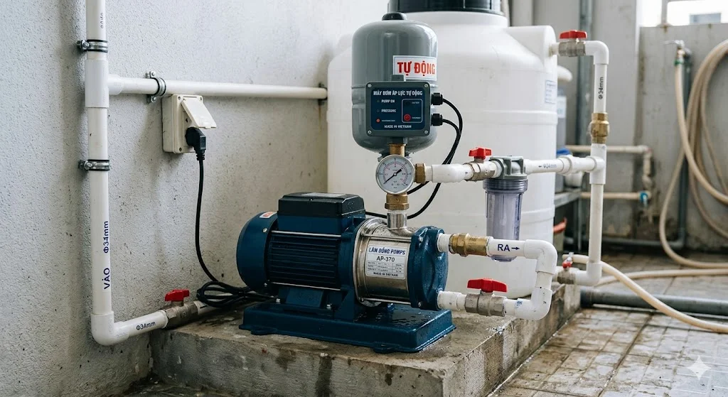 Khái niệm máy bơm áp tự động trong thực tế