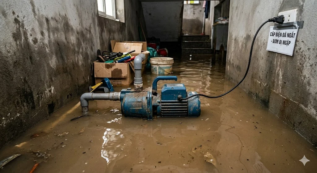 Máy bơm ngập nước là gì và dấu hiệu nhận biết