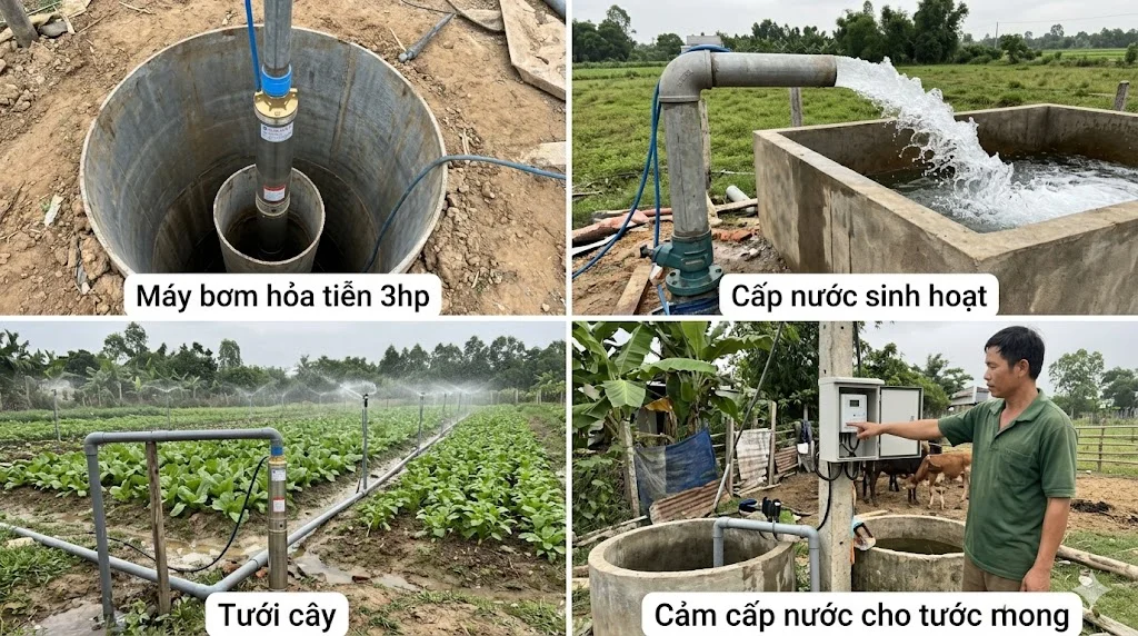 Cách chọn máy bơm hỏa tiễn 3 HP đúng kỹ thuật