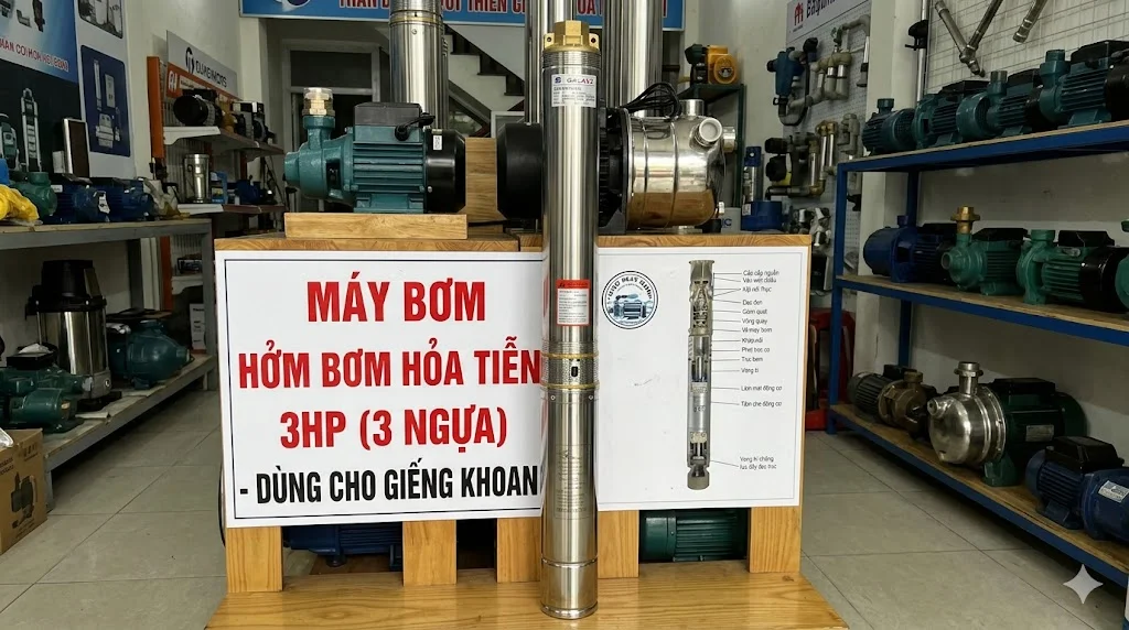 Khái niệm máy bơm hỏa tiễn 3 HP và đặc điểm nổi bật