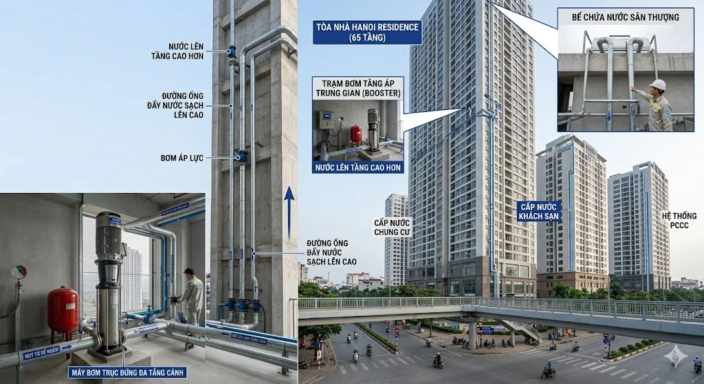 Cách chọn máy bơm lên cao đúng kỹ thuật