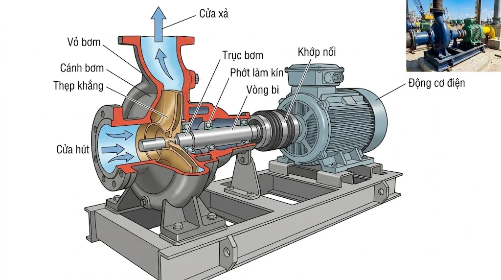 Cấu tạo và nguyên lý hoạt động của bơm đầu rời