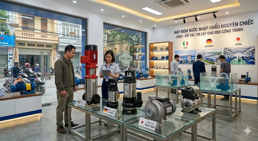 Cấu tạo của máy bơm nước nhập khẩu nguyên chiếc