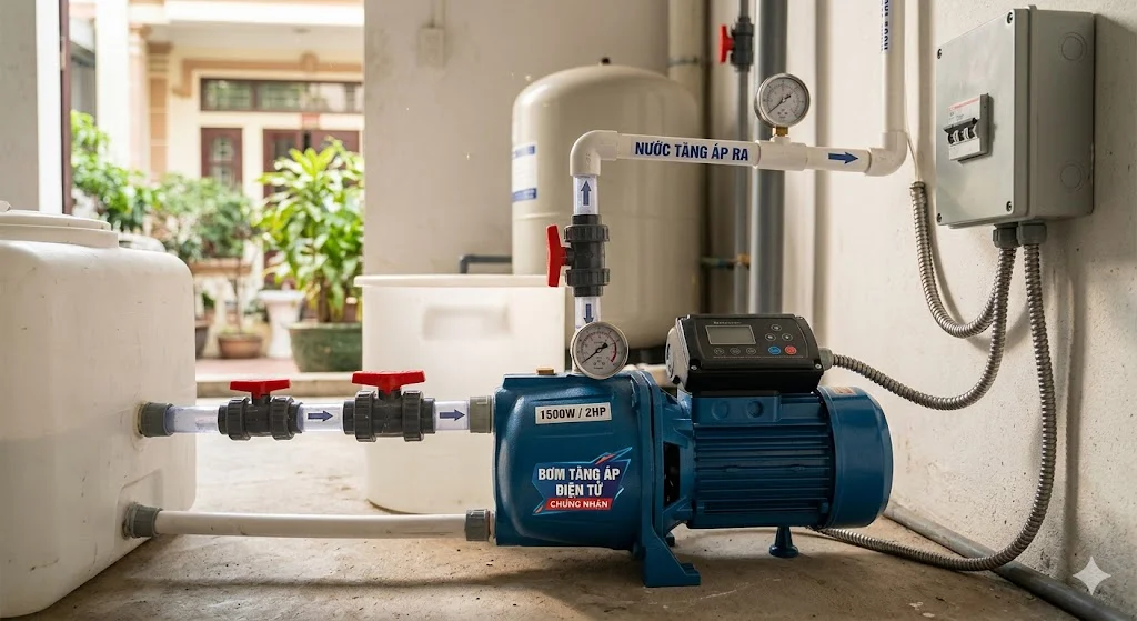 Khái niệm máy bơm tăng áp 1500 W trong thực tế