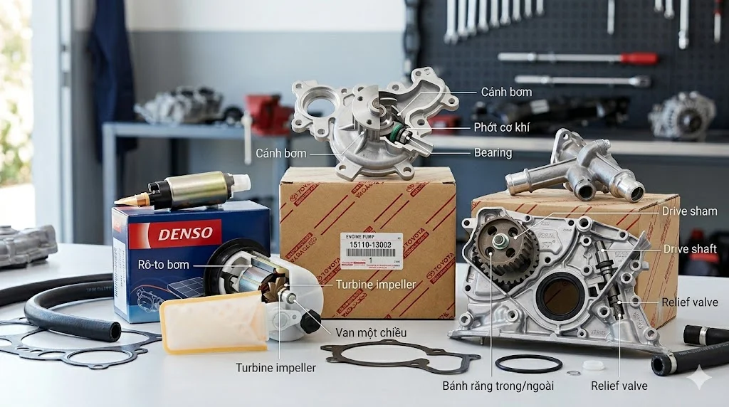 Cấu tạo và nguyên lý hoạt động của máy bơm hãng ToyotaCấu tạo và nguyên lý hoạt động của máy bơm hãng Toyota