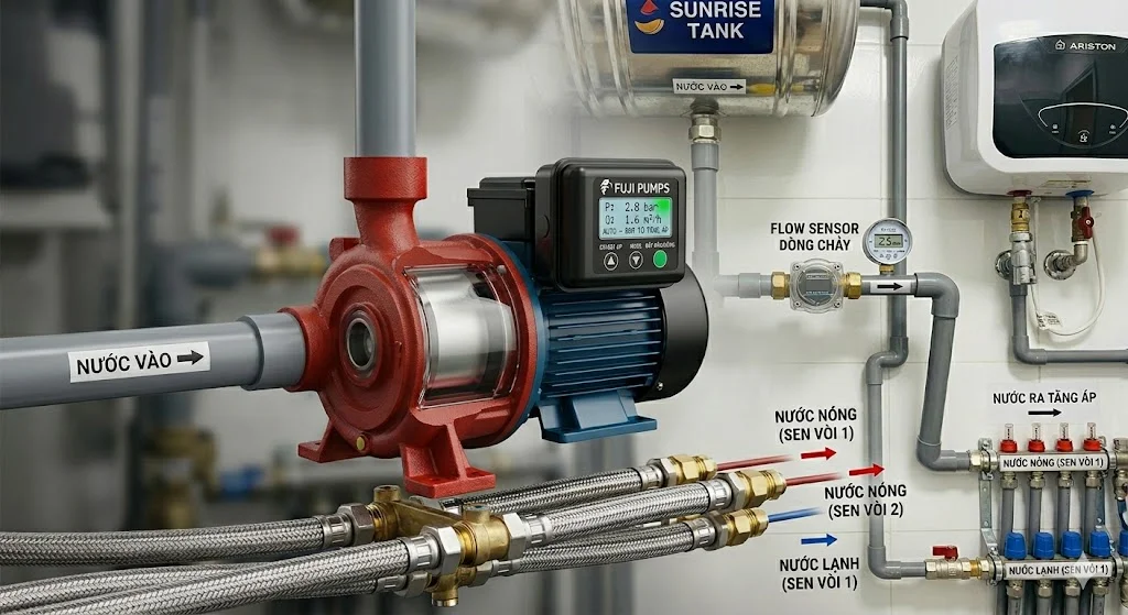 Ứng dụng của máy bơm tăng áp trong thực tế