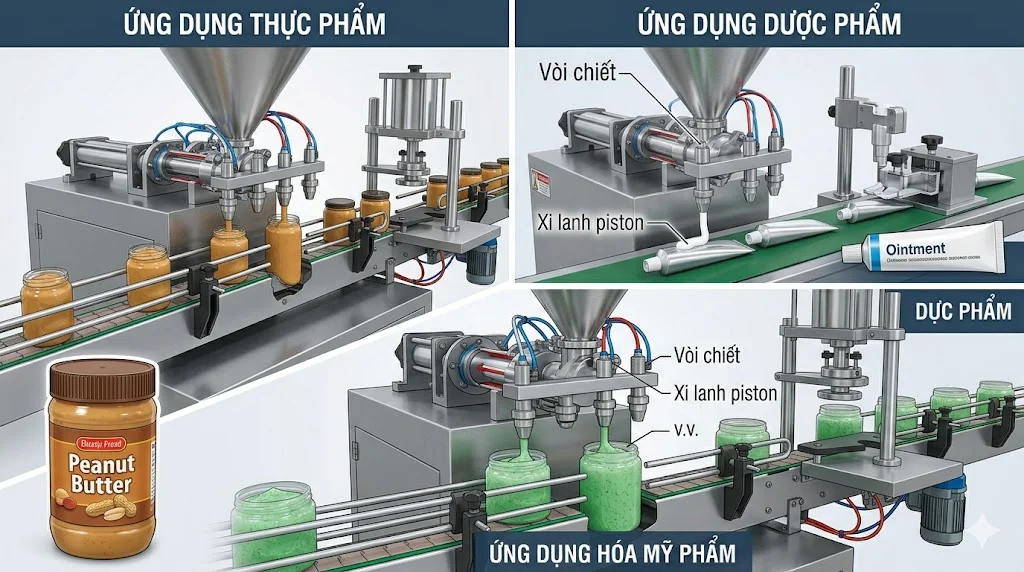 Ứng dụng của máy chiết dạng sệt