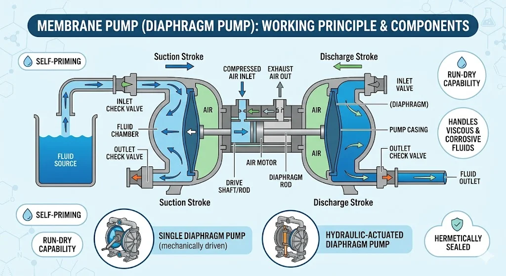 Khái niệm membrane pump và đặc điểm nổi bật