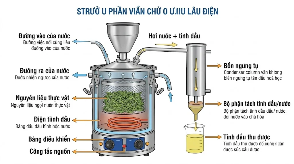 Cách chọn nồi chưng cất tinh dầu bằng điện đúng kỹ thuật