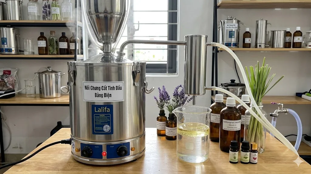 Nồi chưng cất tinh dầu điện là gì và đặc điểm nổi bật