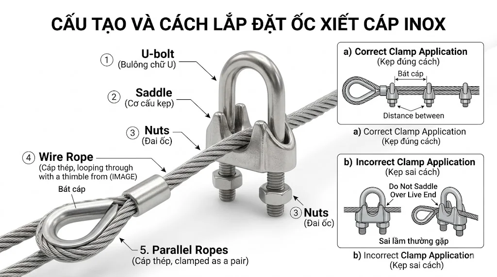 Cách chọn ốc xiết cáp đúng kỹ thuật
