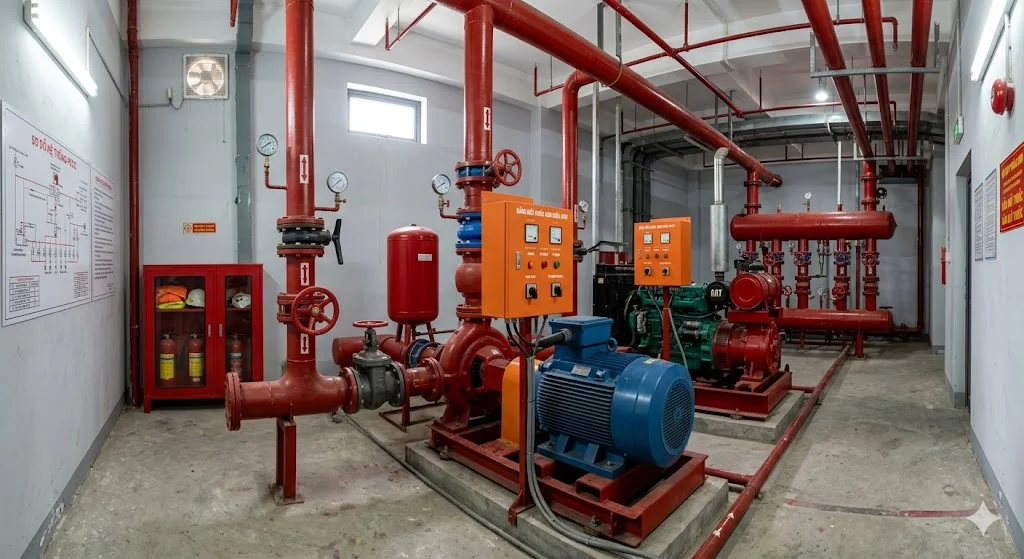 Khái niệm phòng bơm nước chữa cháy trong thực tế