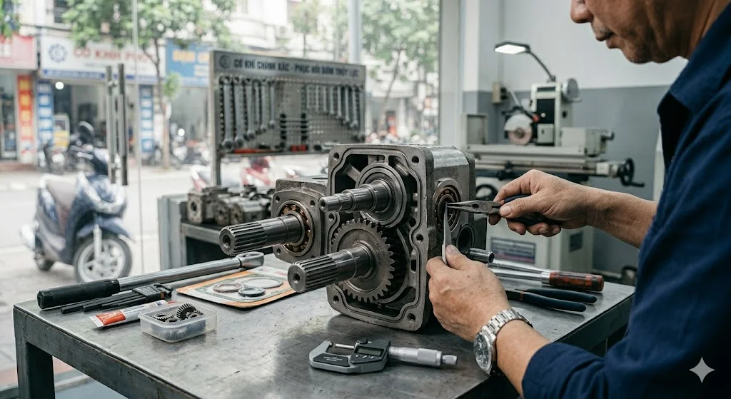 Quy trình phục hồi bơm nước bánh răng