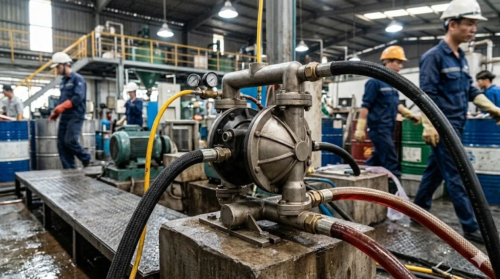 Cấu tạo và nguyên lý hoạt động của pneumatic bơm 