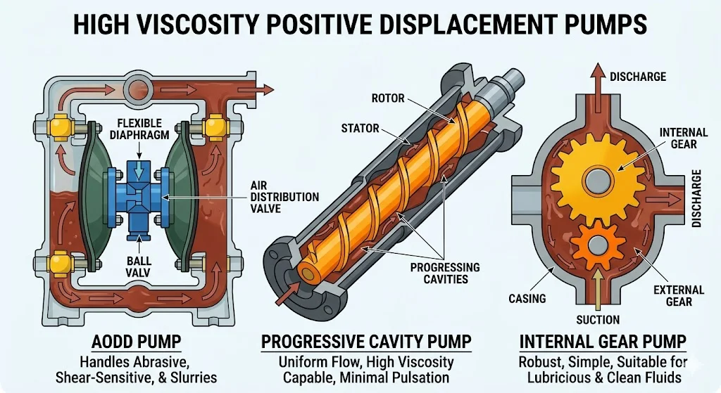 Phân loại pump high viscosity phổ biến
