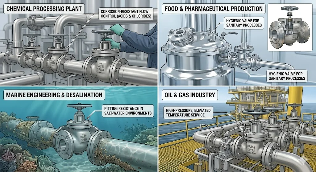 Ứng dụng của SA351 CF8M trong thực tế