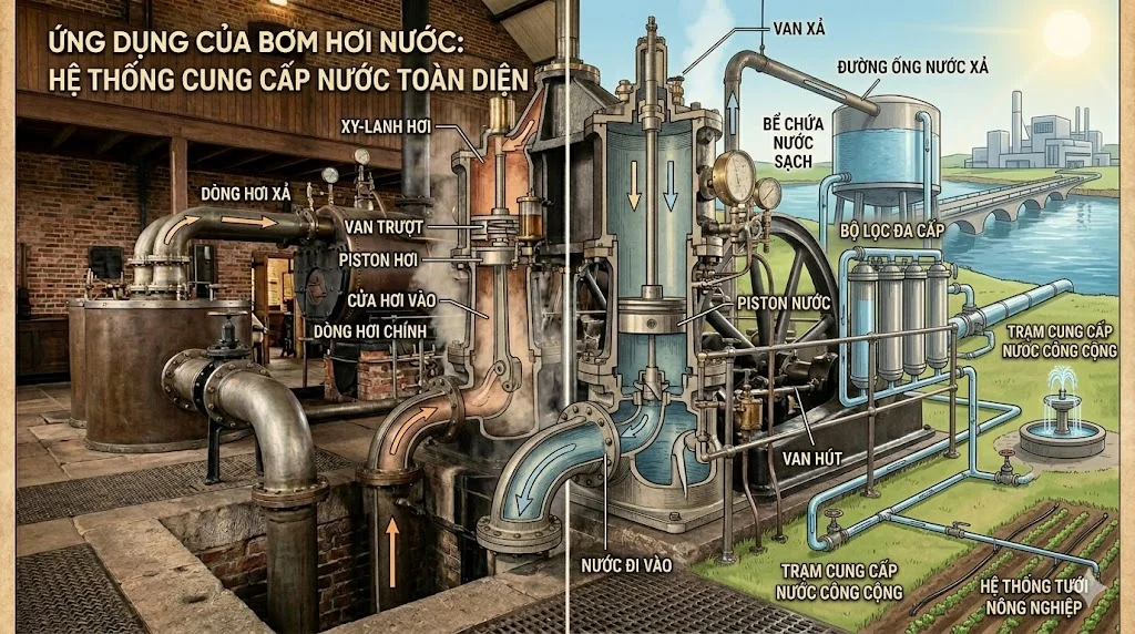 Ứng dụng của steam bơm trong thực tế