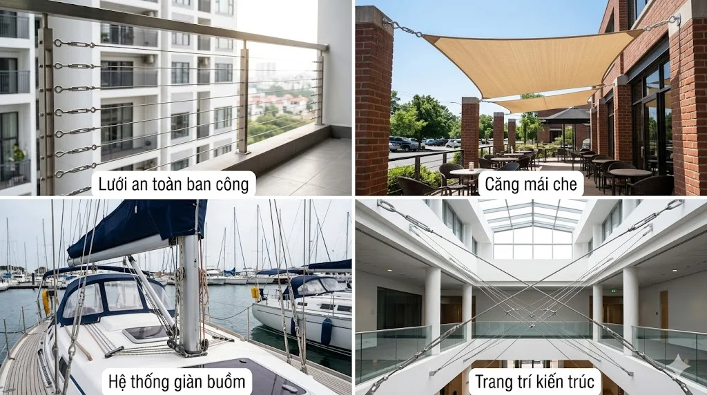 Ứng dụng của tăng đơ cáp 