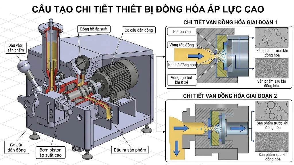 Cấu tạo và nguyên lý hoạt động của thiết bị đồng hóa áp lực 