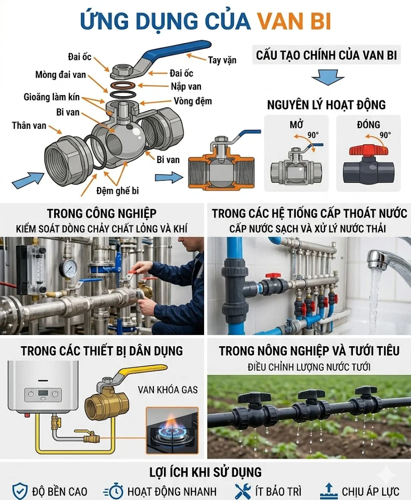 Ứng dụng của threaded ball valve