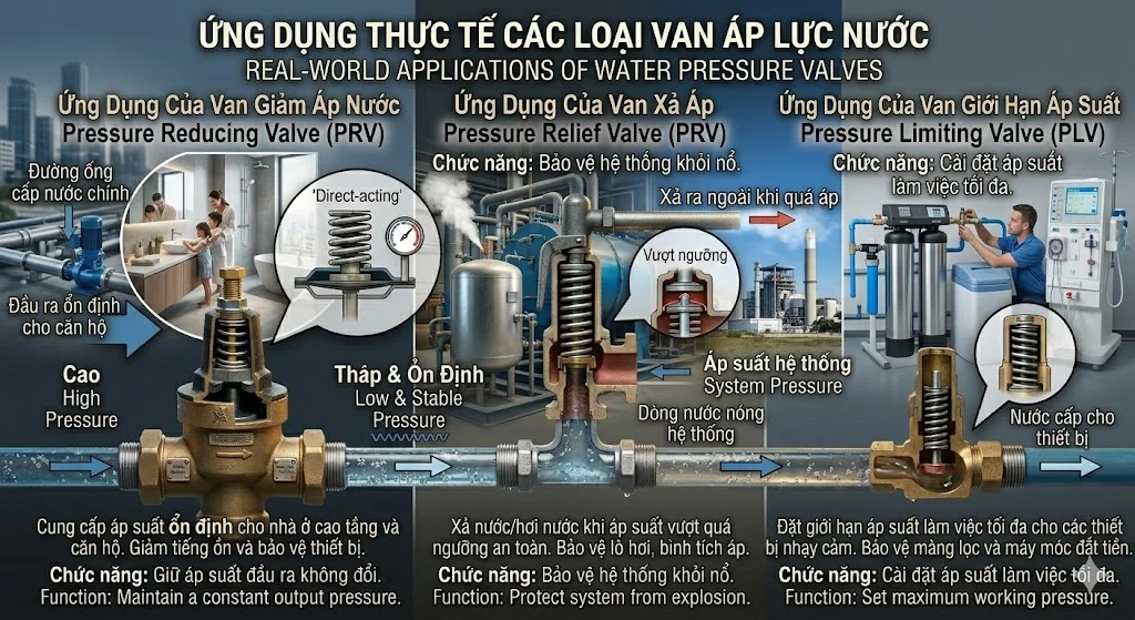 Cách chọn van áp lực đúng kỹ thuật