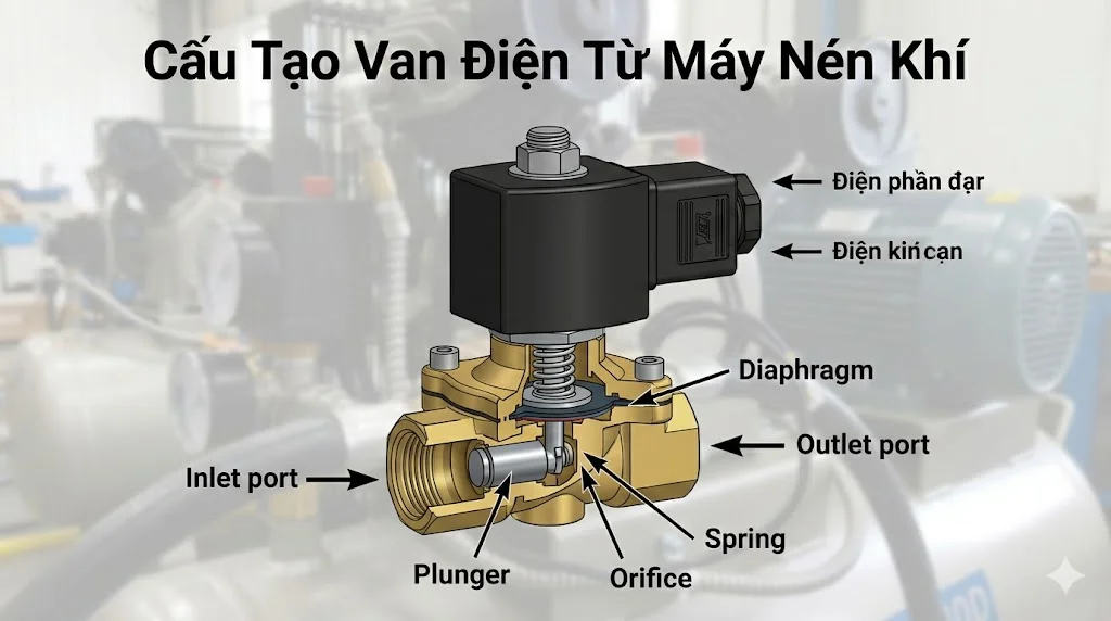Cách chọn van điện từ máy nén đúng kỹ thuật