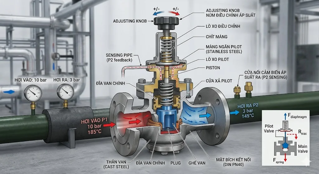Cách chọn van giảm áp hơi đúng kỹ thuật