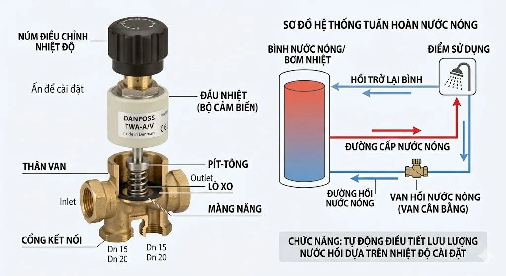 Cấu tạo và nguyên lý hoạt động của van nước nóng