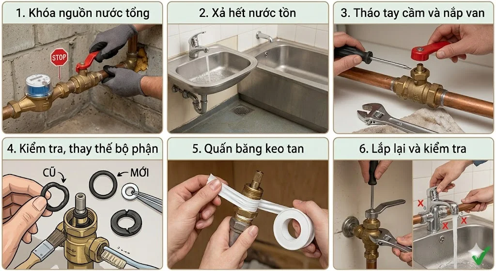 Nguyên nhân khiến van khóa nước rỉ trong thực tế