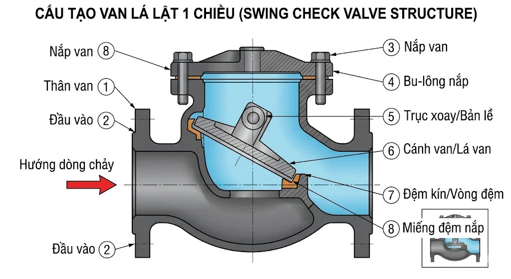 Cách chọn van lá lật một chiều đúng kỹ thuật
