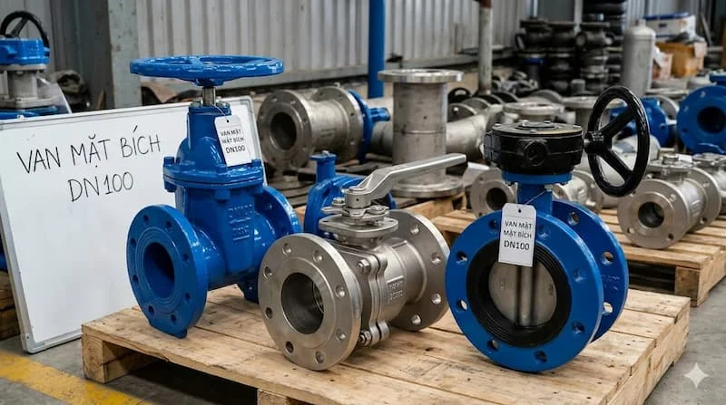 Van mặt bích DN100 là gì