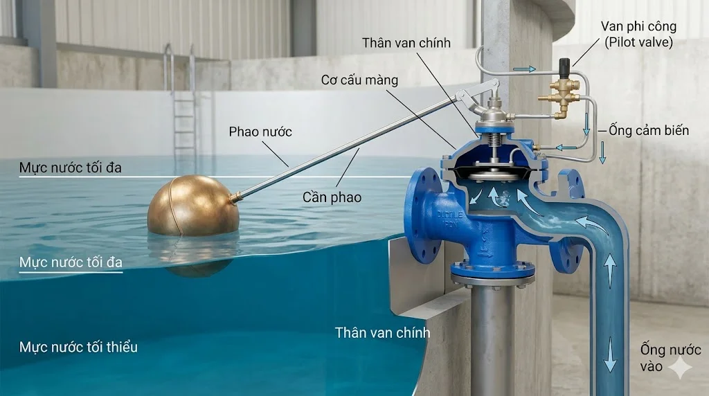 Ứng dụng thực tế của van phao thủy lực