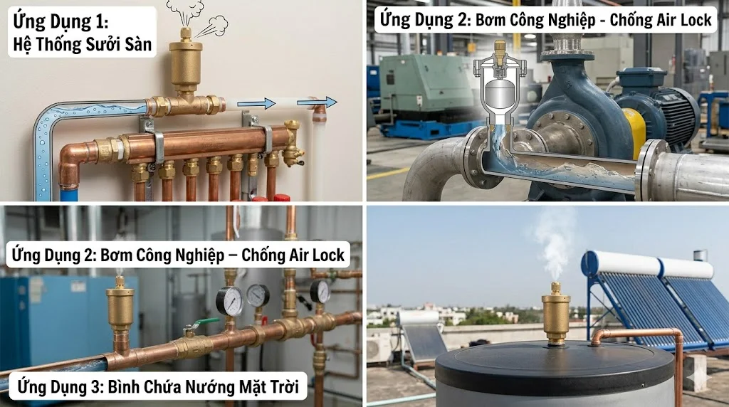 Ứng dụng thực tế của van xả tự động