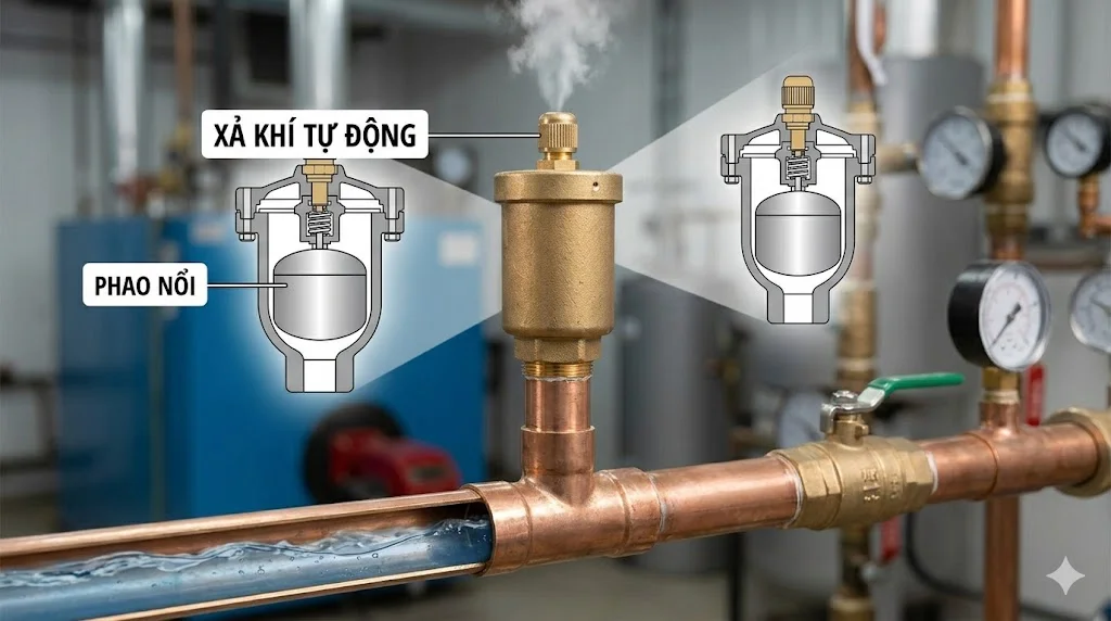 Cấu tạo và nguyên lý hoạt động của van xả tự động