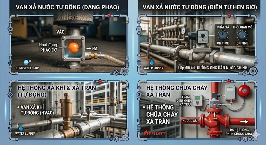 Cấu tạo của van xả nước tự động