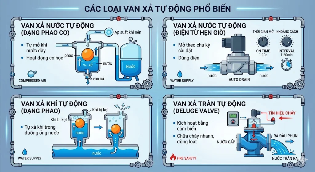 Khái niệm van xả nước tự động và đặc điểm nổi bật