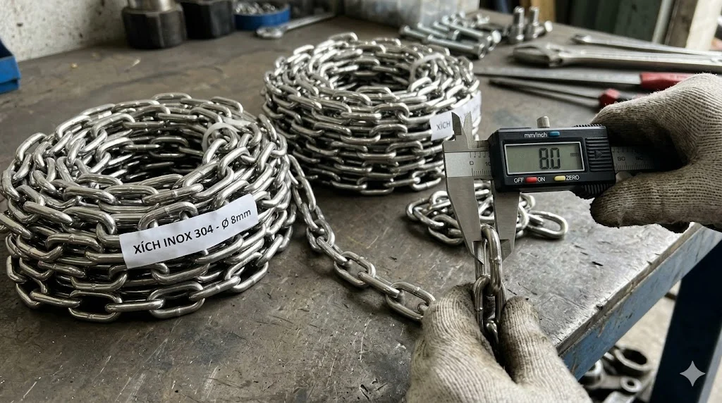 Xích inox 304 Φ 8 là gì