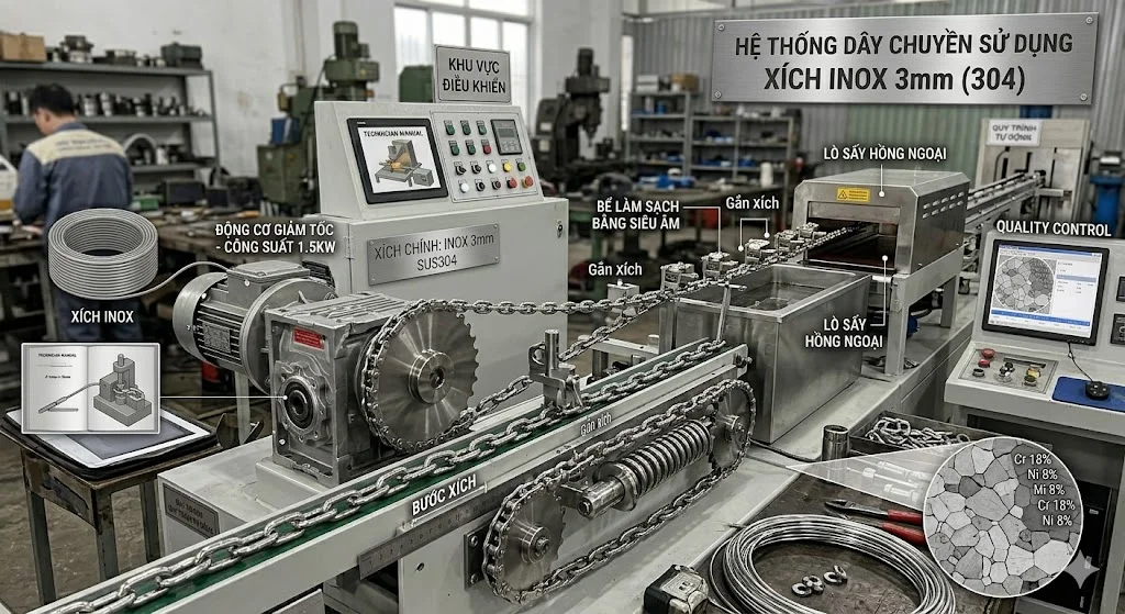 Cách chọn xích inox 3 mm đúng kỹ thuật