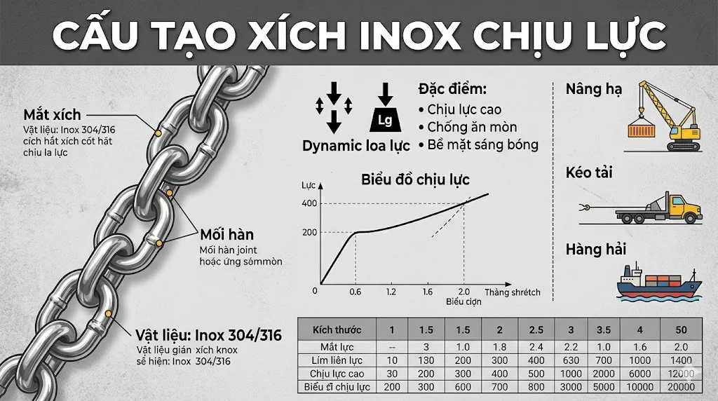 Phân loại xích chịu lực phổ biến