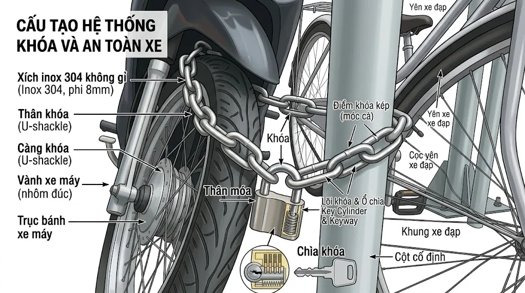 Phân loại xích khóa xe phổ biến
