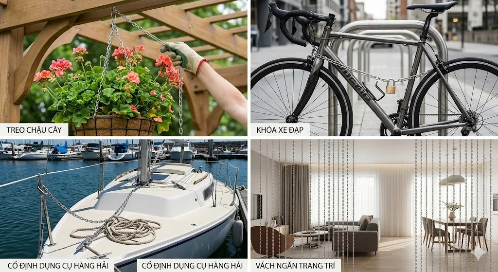 Ứng dụng của xích inox phi 4