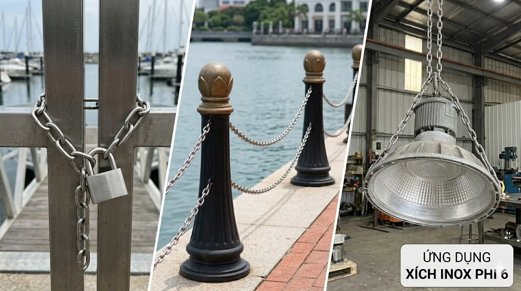 Ứng dụng của xích inox Φ 6