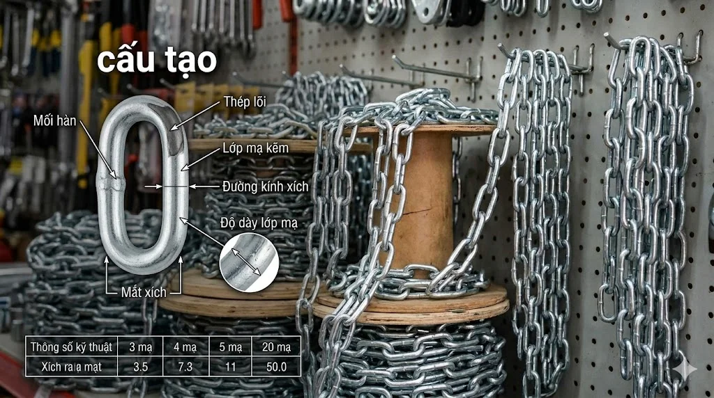 Phân loại xích phổ biến hiện nay