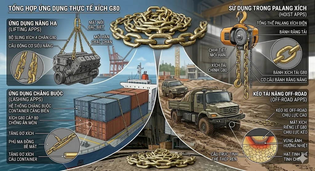 Ứng dụng thực tế của xích mạ 10mm