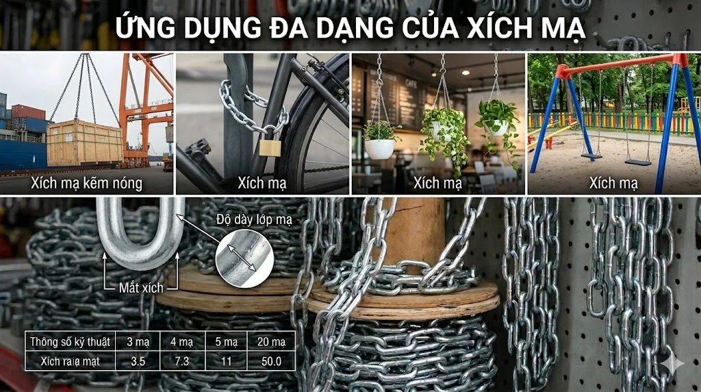 Ứng dụng thực tế của xích 