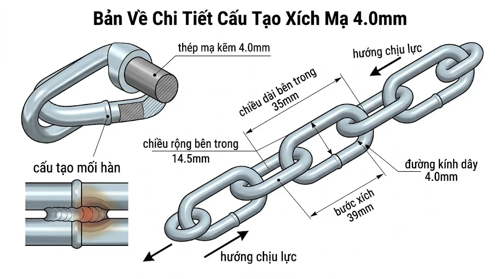 Cách chọn xích 4.0mm đúng kỹ thuật
